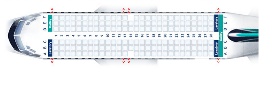 Схема салона Boeing 737-800 Eastar Jet: 189 мест, компоновка 3-3